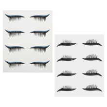 8 Paar Glitzerwimpern Mit Eyeliner-Aufkleber, Wasserdicht & Langlebig