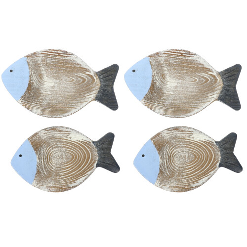 4 Fischförmige Holzanhänger Wohnaccessoires 1