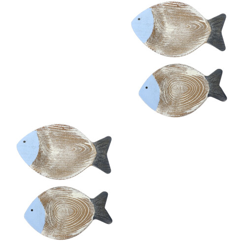 4 Fischförmige Holzanhänger Wohnaccessoires 2