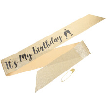 1 It'S My Birthday Glitzerstoff Schulterband Geburtstagsband