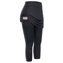 Womens Gym Pants High Waist Compressions Leggings with-Black S