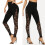 Damen-Leggings mit hoher Taille,-Schwarz S 3