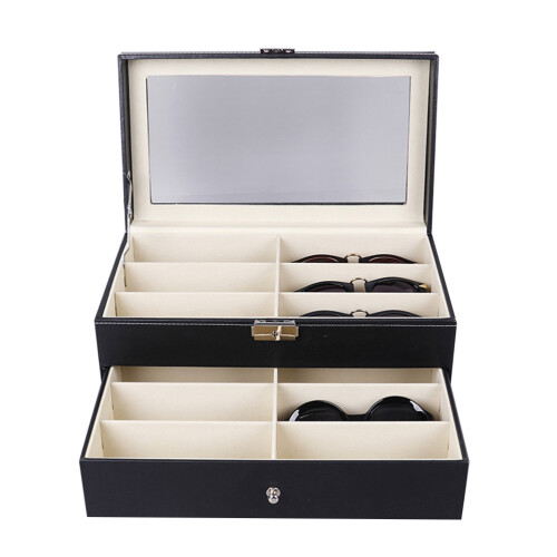 Double-Layer Sonnenbrillen-Organizer Mit 12 Fächern Schublade