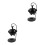 2Pcs Hanging Cauldron Wax Melt Burner Black Essential Oil Diffuser 6