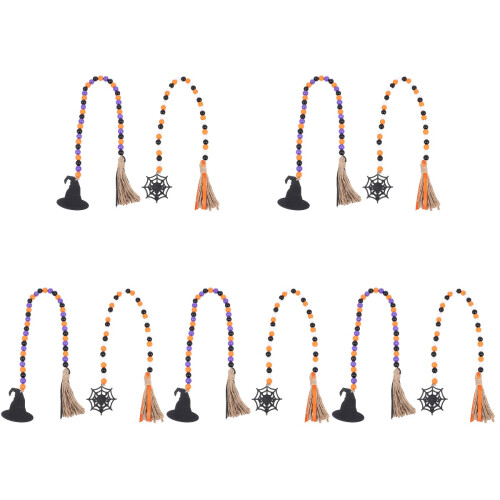 10 Halloween Holzperlenkette Mit Quaste 1
