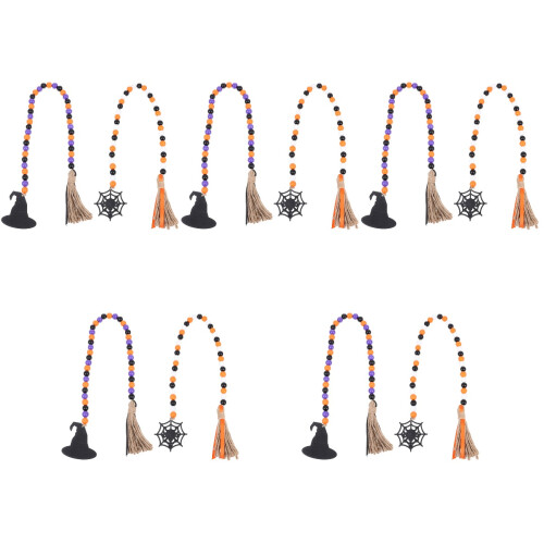 10 Halloween Holzperlenkette Mit Quaste 2