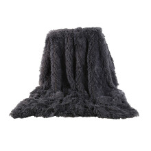 Plüsch Wurfdecke Ultrasofter Fleece 160x130cm Dunkelgrau
