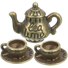 5 Sets Mini Metallteekannen Mit Teetasse, Küchenaccessoire