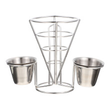 Conjunto De Suporte Para Batata Cone Aço Inoxidável Com