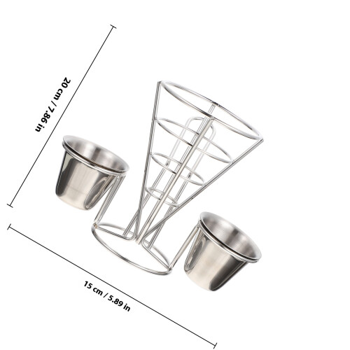 Conjunto De Suporte Para Batata Cone Aço Inoxidável Com 1