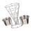 Conjunto De Suporte Para Batata Cone Aço Inoxidável Com 8