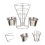 Conjunto De Suporte Para Batata Cone Aço Inoxidável Com 4