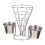 Conjunto De Suporte Para Batata Cone Aço Inoxidável Com 5
