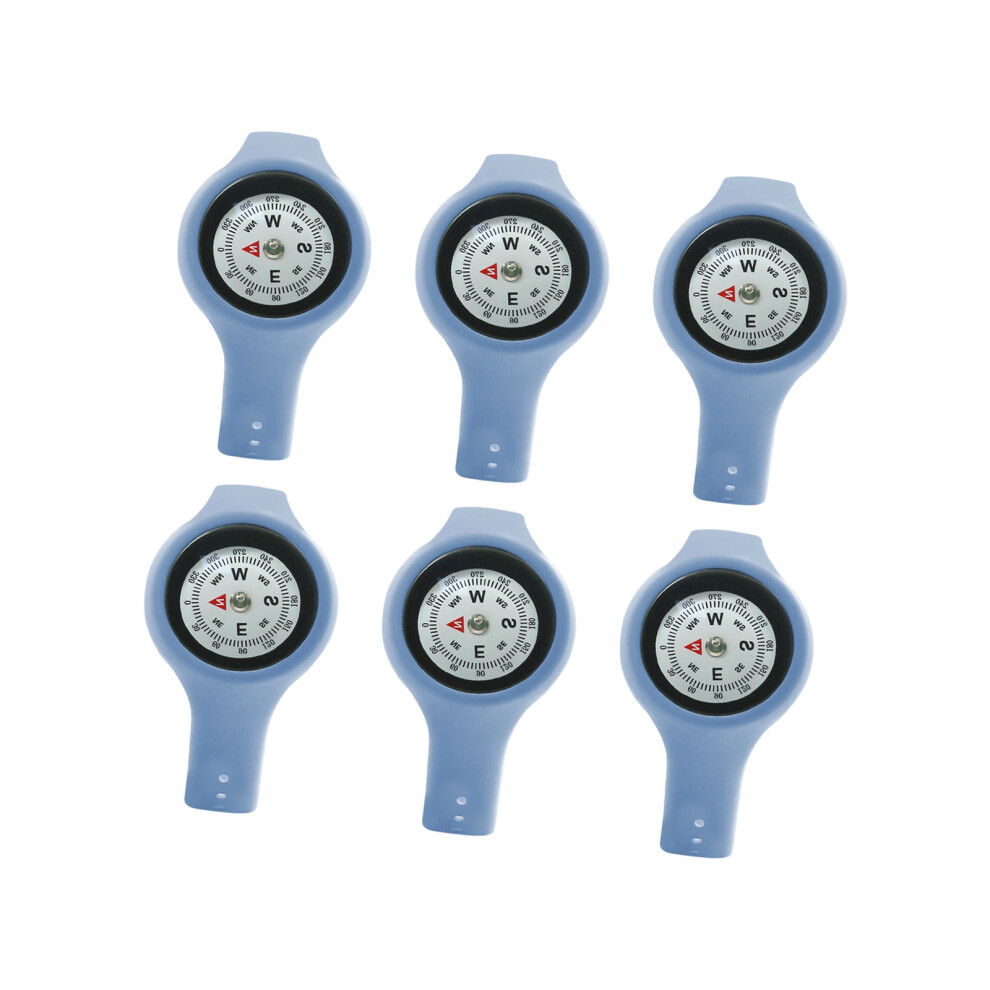 6Pcs Adjustable Strap Wearable Compasses For Students- Blue 7627000266798