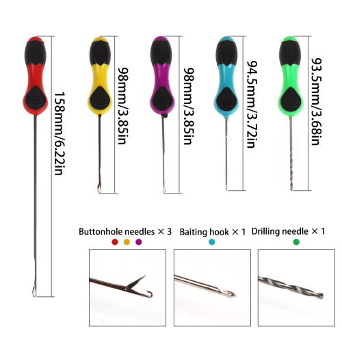 Baiting Drill Lure Rigging Needle Hook 5pcs Boilie Needle 2