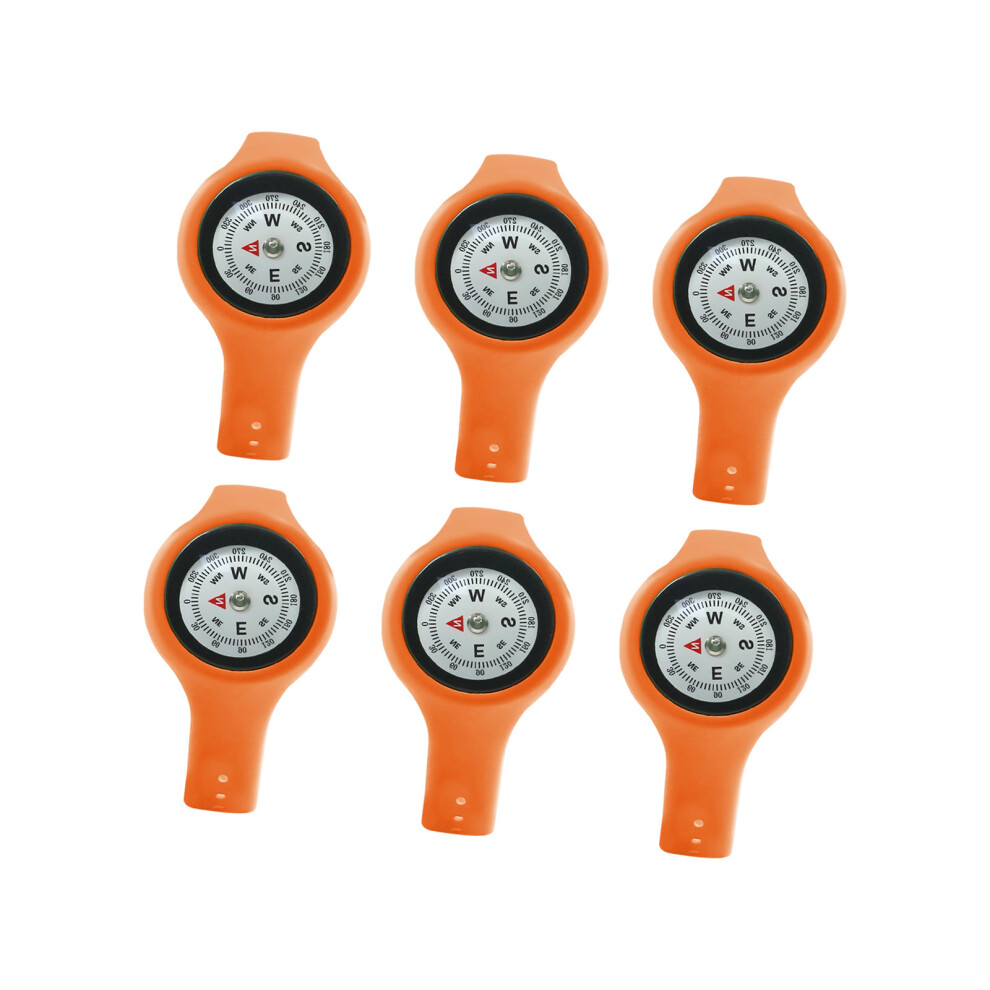 6Pcs Multifunctional Portable Compasses Watches- Color Orange 7627000266514