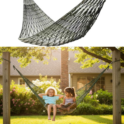 Nylon-Mesh-Seil-Hängematten, Gartenschaukel, Hängebett, tragbare 1