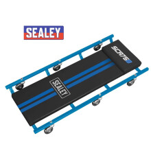 36" Deluxe American-Style Creeper with Steel Frame & 6 Wheels - Blue