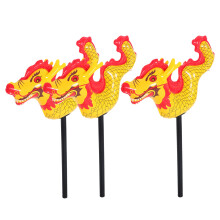 3Stück Chinesisches Neujahrs Drachen Ballon Hammer PVC Drachenstab