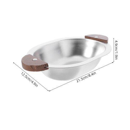 Ovalschüssel Mit Holzgriff Für Salat Desserts 1