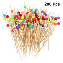 200 Stuks 12 Cm Handgemaakte Cocktailprikkers Met Rond Kralen