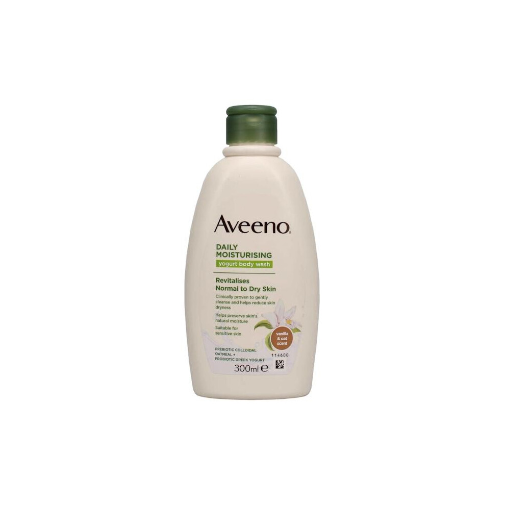 AveenoÂ Daily Moisturising Yogurt Body Wash, 300 ml, Vanilla and Oat Scented
