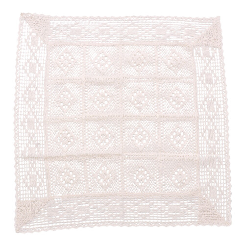 1St Hohe Häkel Tischdecke Mit Spitzenmuster 60x60cm