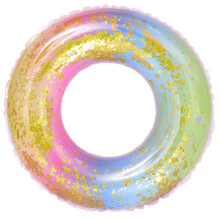 1St PVC Schwimmring Regenbogen Glitzer Semitransparent 2-4 Jahre
