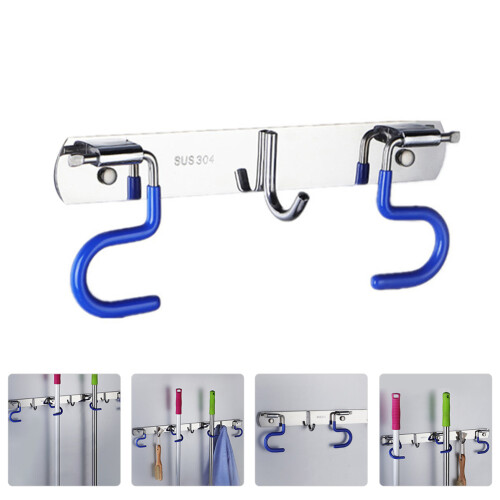 Broom Rack Garden Tool Organizer For Garage Mop Holder With Hook 2