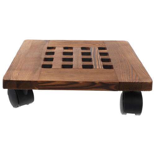 1pack Durable Plastic Movable Flower Stand 9.8x9.8in In Brown 2