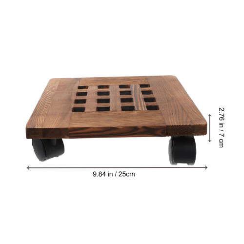 1pack Durable Plastic Movable Flower Stand 9.8x9.8in In Brown 1
