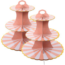2Stk Papier Muffin Stand 3 Für Party Dessert Tablett