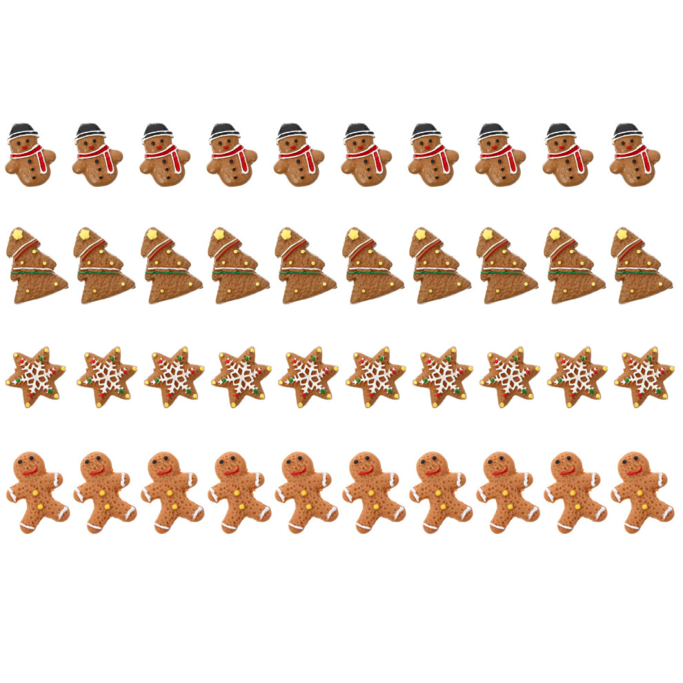 40 Sztuk ŚWiąTeczne Elementy Z żYwicy Do RzemiosłA RęCznie Wykonane-image