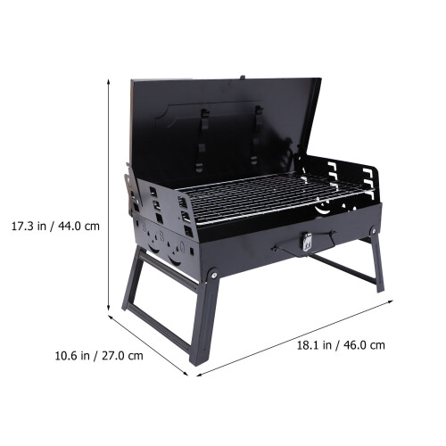 1 Set Draagbare Inklapbare Houtskoolgrill Bbq Rookoven 2
