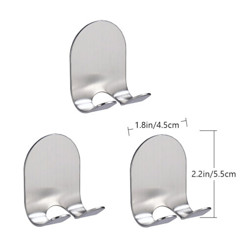 3Pcs Self Adhesive Stainless Steel Hook Organizer 1