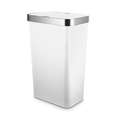 Tower Tower Rectangular ABS Sensor Bin with Bin Liner Retainer Ring, 50L, White T838028WHT