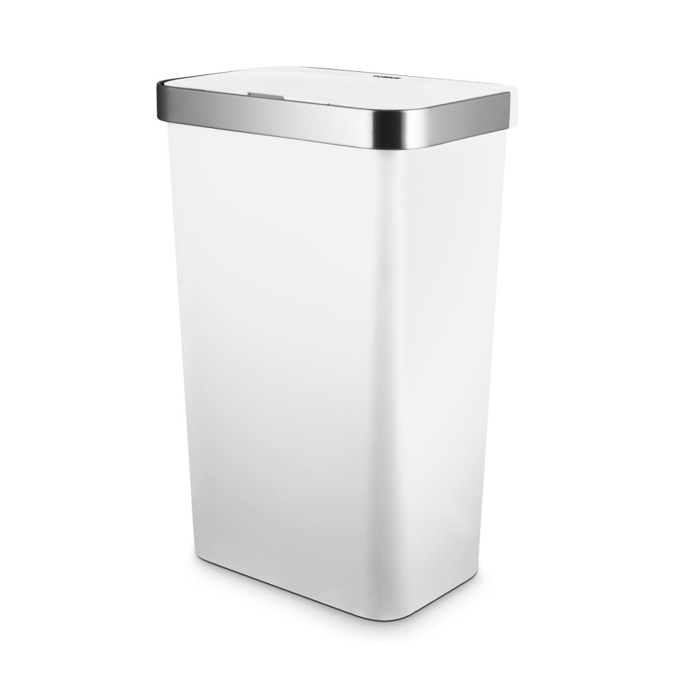 Tower Rectangular Abs Sensor Bin With Bin Liner Retainer Ring, 50L, White T838028wht