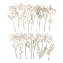 48 Teile Holz Wildblumen Mit Lasergeschnittenen Stielen Und Blüten