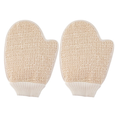 2Stk Doppelseitige Peeling-Duschhandschuhe Für Körperpflege
