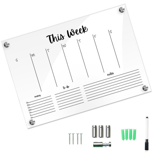 2 Sets Transparente Whiteboard Mit Handgeschriebener Nachrichtentafel