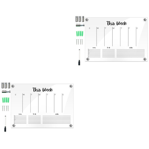 2 Sets Transparente Whiteboard Mit Handgeschriebener Nachrichtentafel 2