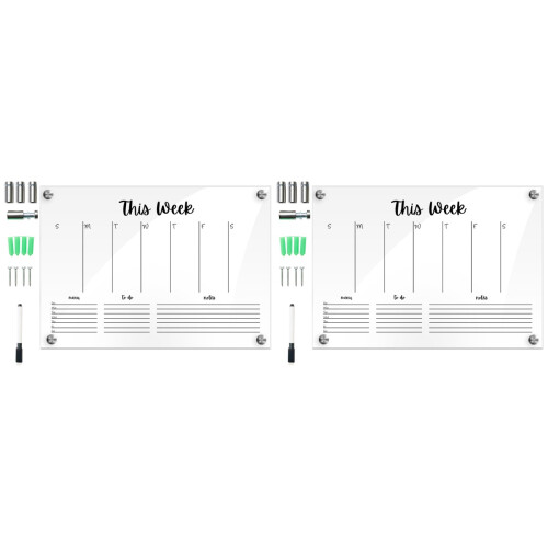 2 Sets Transparente Whiteboard Mit Handgeschriebener Nachrichtentafel 1