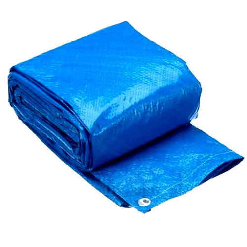 Pe Gewebe Poolabdeckung 445X254 Cm Blau Rutschfest 2