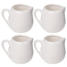 4 Sztuki Mini Dzbanki Na Mleko I Sos, Porcelanowe Z Uchwytem
