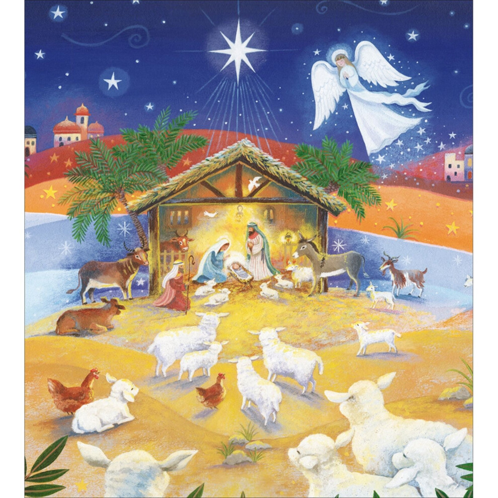 Woodmansterne Pack Of 5 Charity Christmas Cards Religious Nativity Cards Multiple Charities