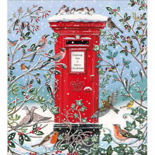Pack of 5 Charity Christmas Cards Snowy Post Box Cards Multiple Charities