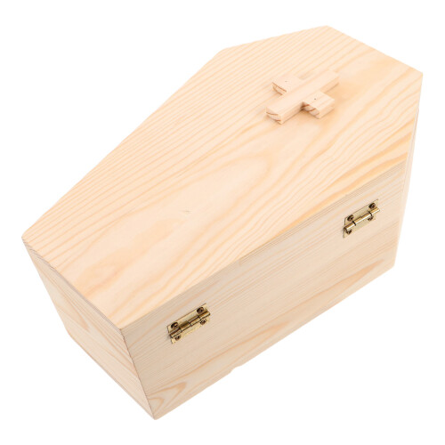 3Pcs Coffin-Shaped Wooden Keepsake Boxes Beige for Storage and Decor 1