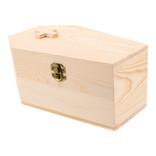3Pcs Coffin-Shaped Wooden Keepsake Boxes Beige for Storage and Decor 2