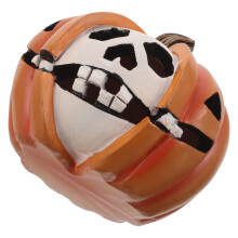 2Stk Harzkürbis Totenkopf Figur Für Halloween & Partydeko