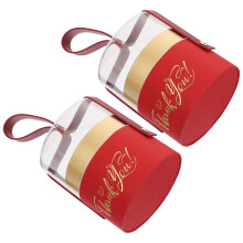 2St Elegante Cylinder Candy Box Rood Voor Feest En Bruiloft